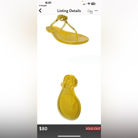 Tory Burch Mini Miller Jelly Sandals Citrus Yellow Women's Size 8 - Picture 4 of 8
